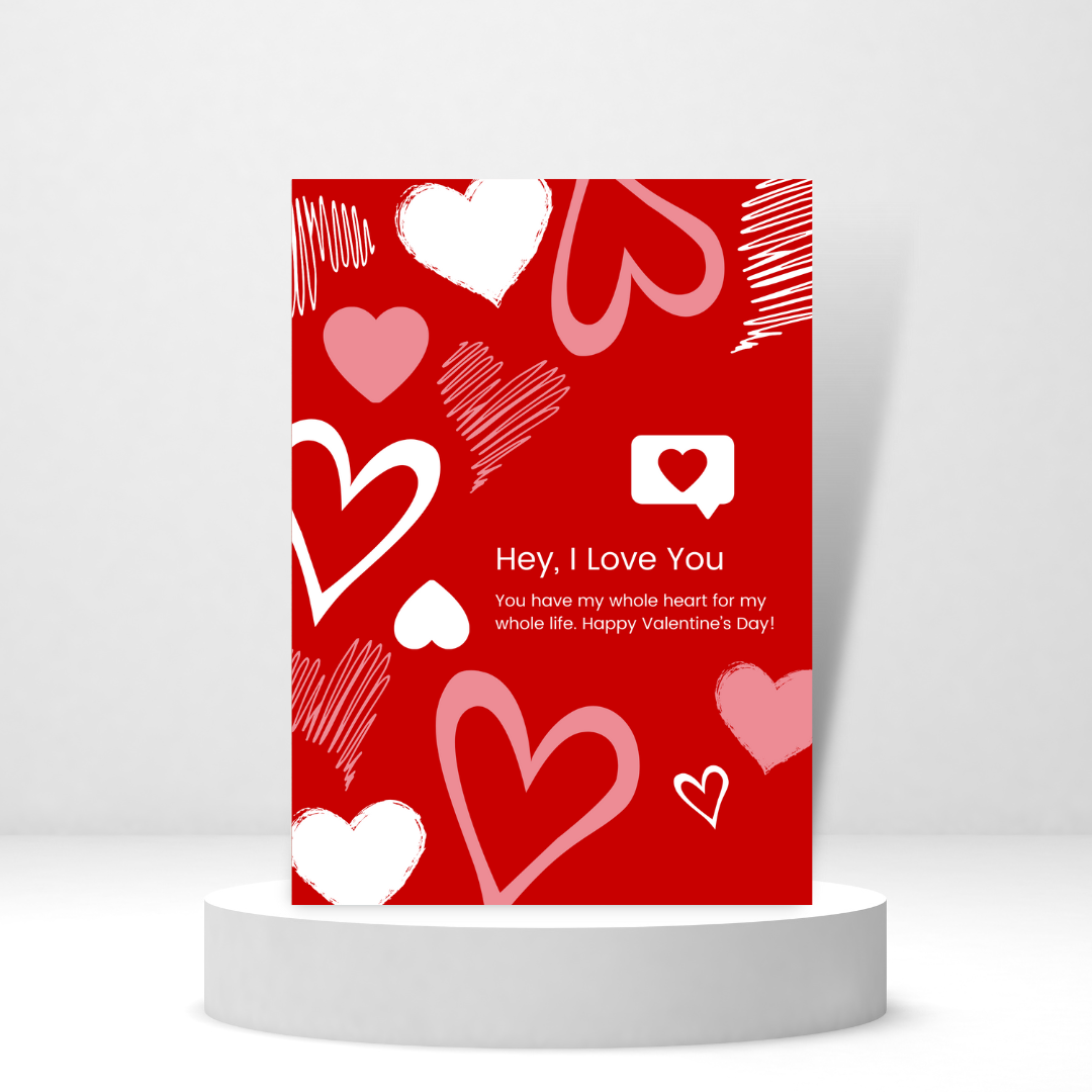 Hey, I Love You | Valentine's Day Card