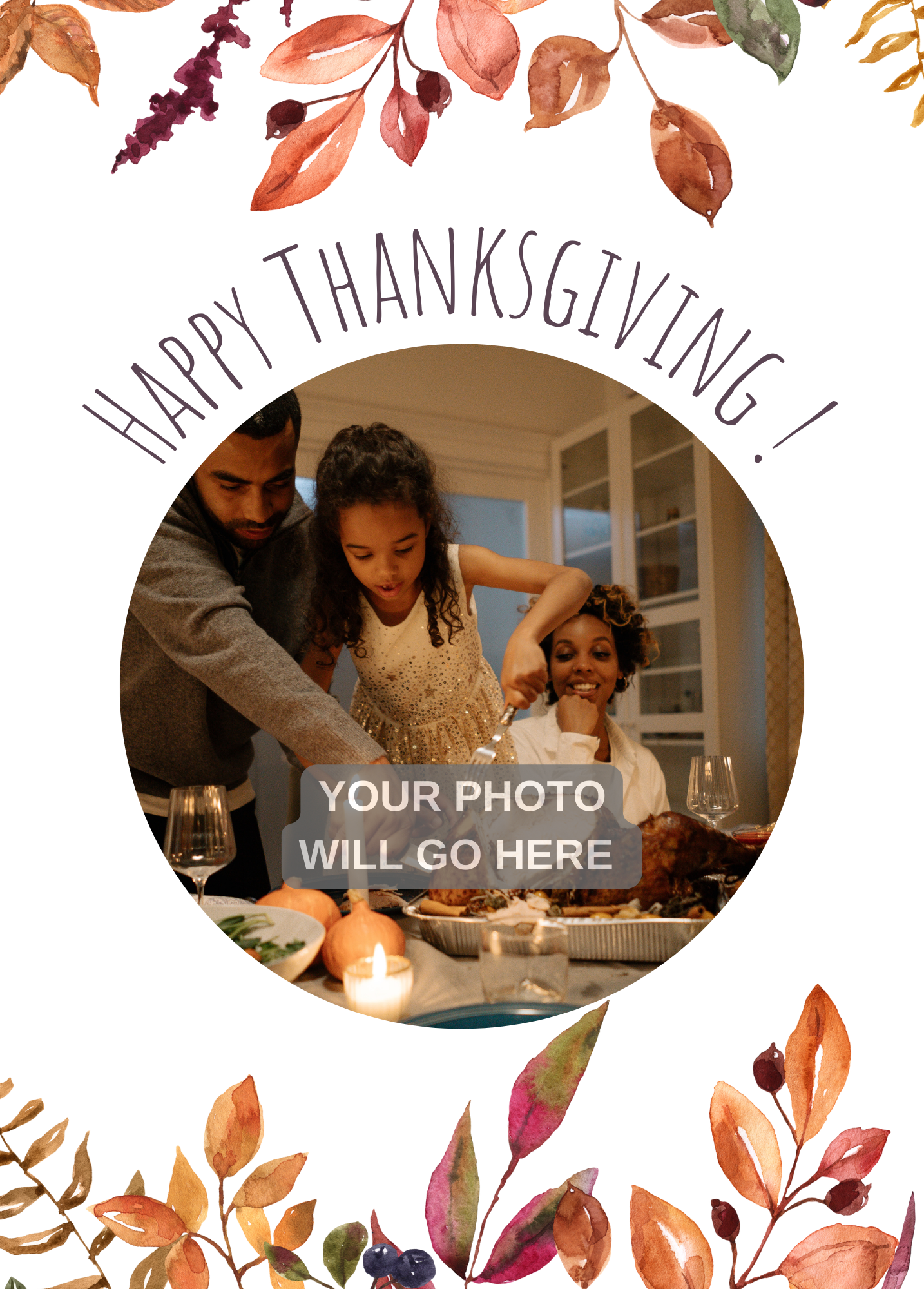 Happy Thanksgiving Photo Card | Thanksgiving Card