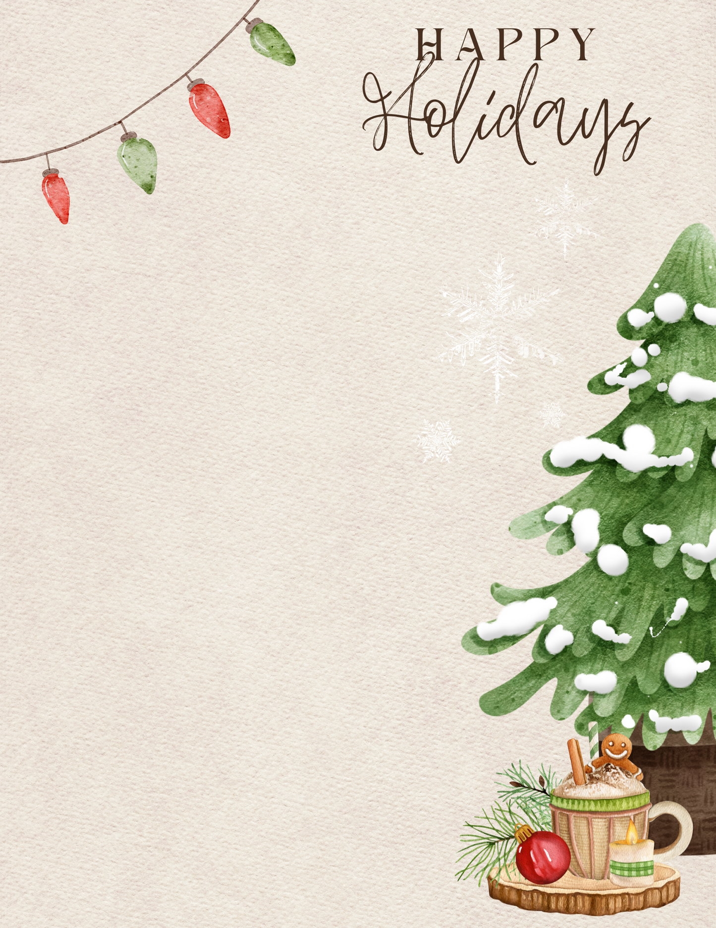 Happy Holidays with Hot Cocoa | Letter