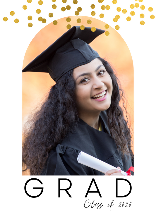 Confetti Grad Photo Card | Graduation Card