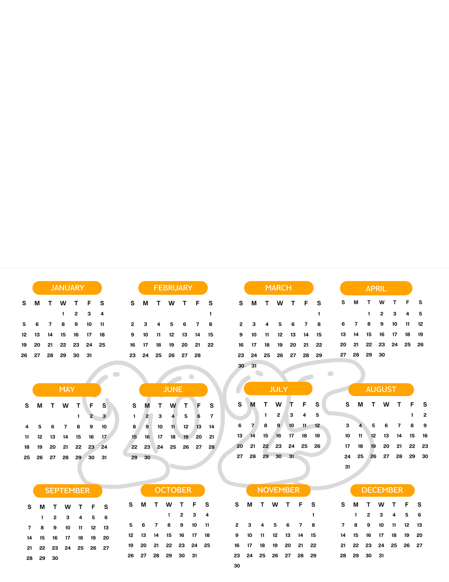 Personalized 2025 Photo Calendar - Orange