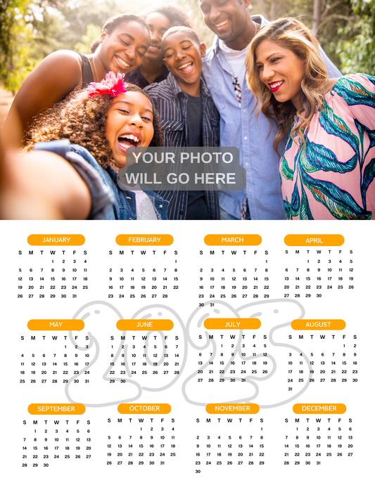 Personalized 2025 Photo Calendar - Orange