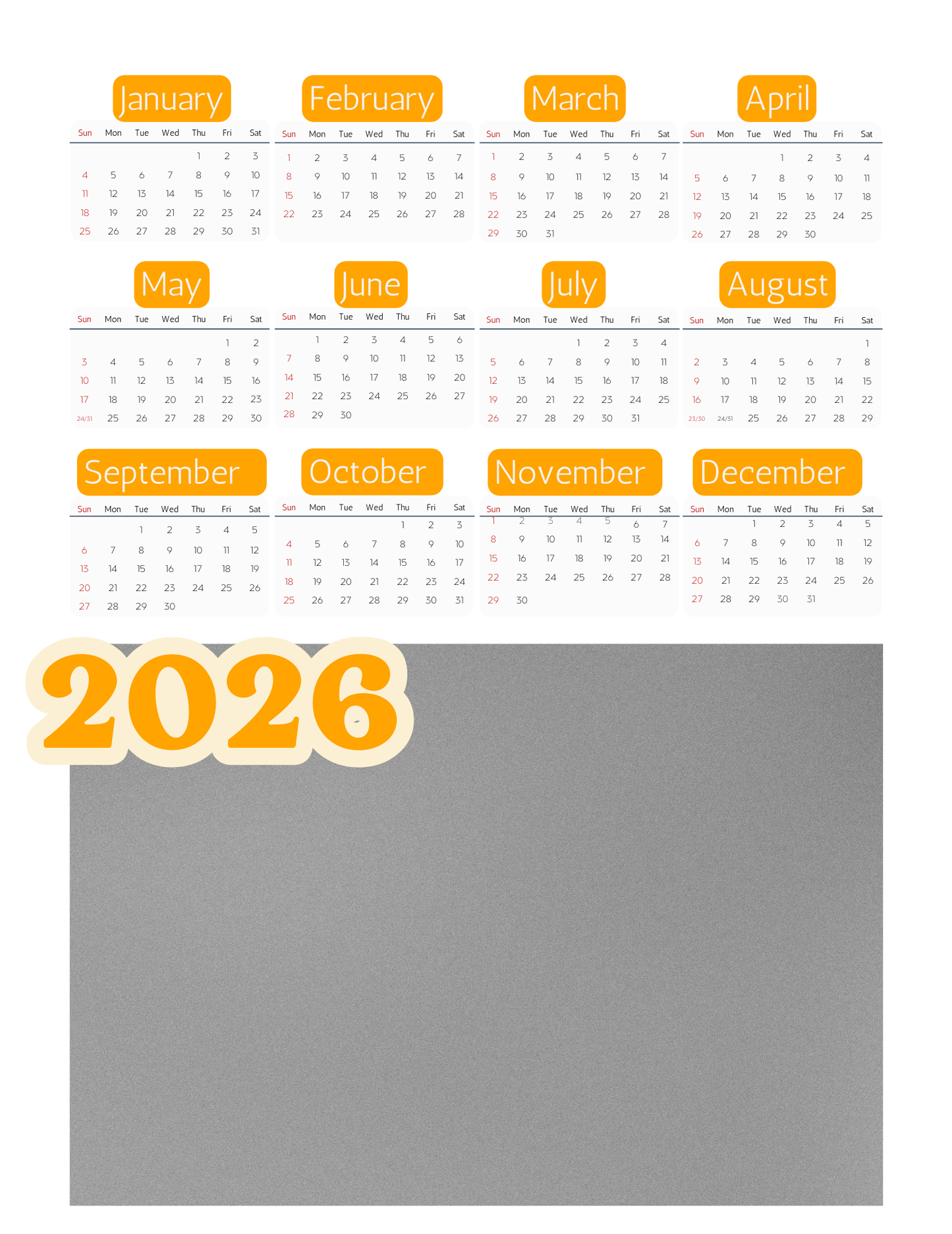 Retro Vibes | 12-Month 2026 Photo Calendar