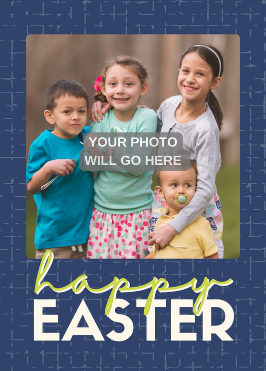 Happy Easter (Deep Blue) | Easter Photo Card
