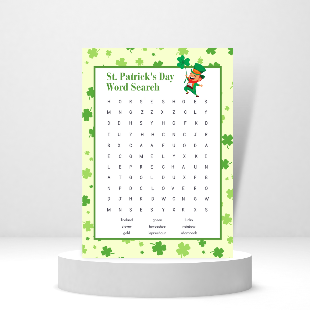 St. Patrick's Day Crossword Puzzle Card | St. Patrick's Day Card