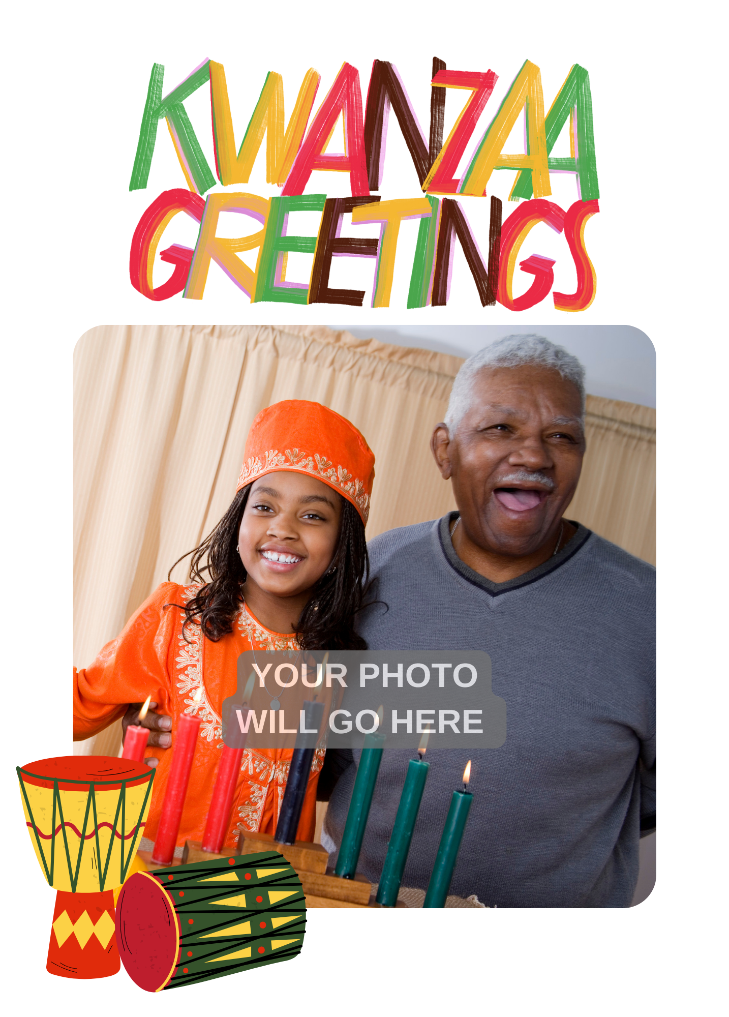 Kwanzaa Greetings Photo Card | Kwanzaa Card