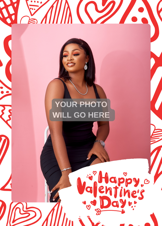 Happy Valentine's Day (Red & White) | Valentine's Day Photo Card