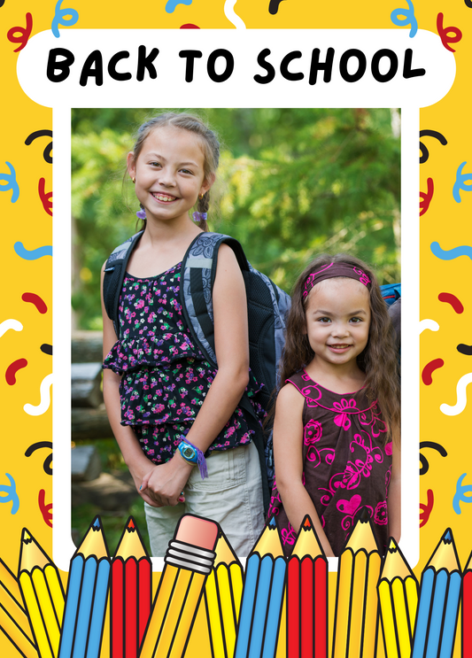 Back to School Photo Card | Pencils