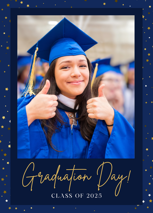 Graduation Day Photo Card | Blue | Graduation Card