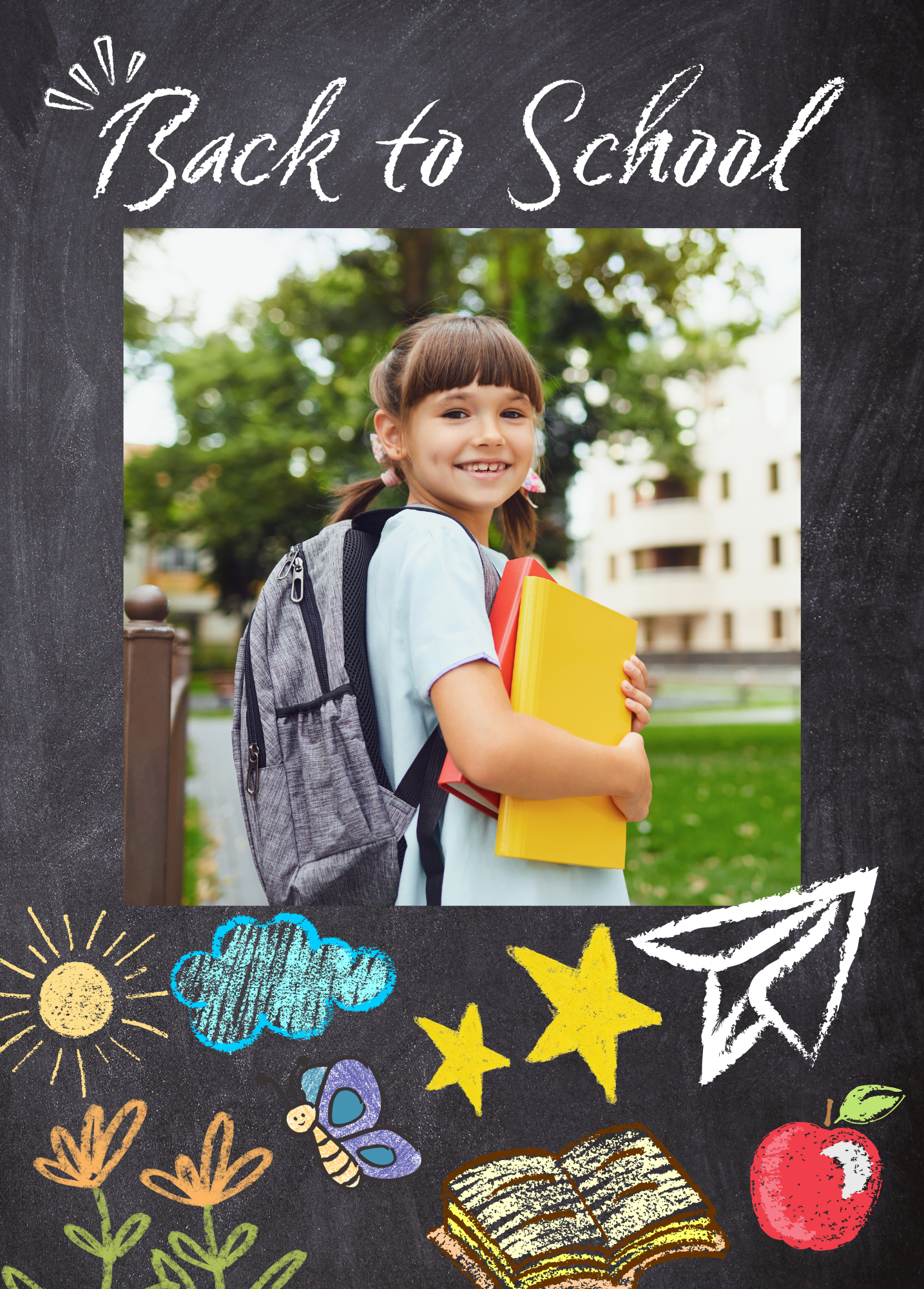 Back to School Photo Card | Chalk