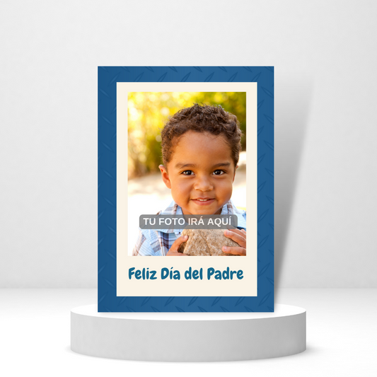 Feliz Dia Del Padre (Borde Azul) | Father's Day Photo Card