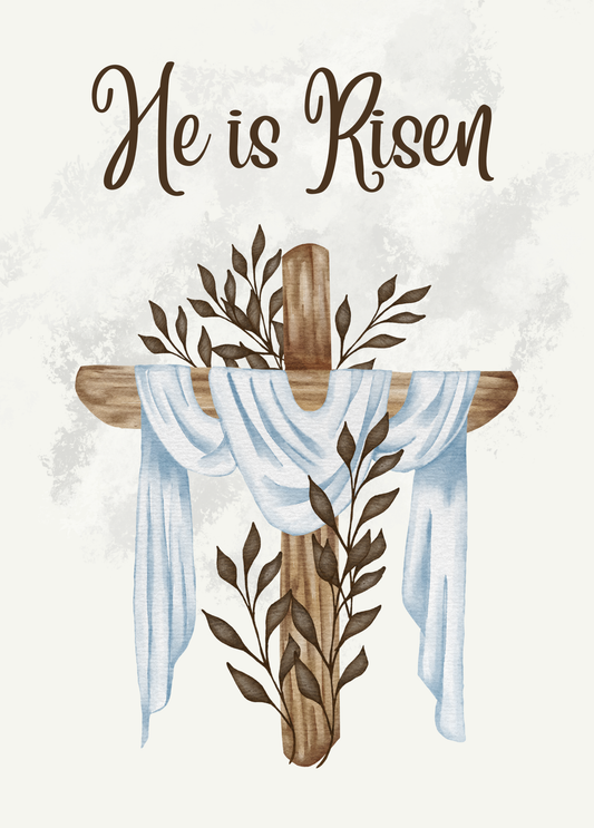 He is Risen (Draped Cross) | Easter Cross Card
