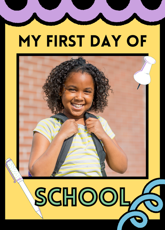First Day of School Photo Card | Yellow