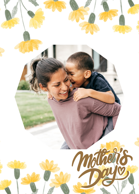 Yellow Floral Photo Card | Personalized Mother's Day Card
