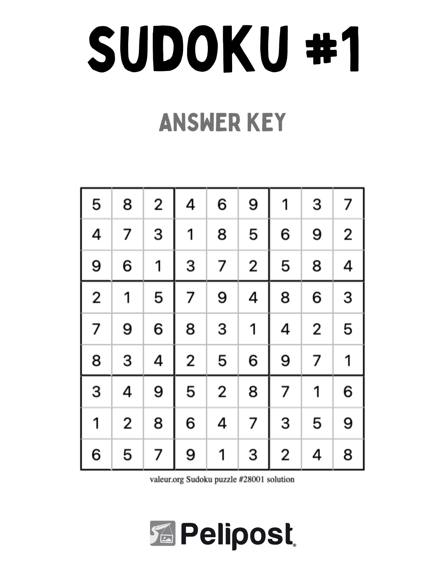 Sudoku #1 | FREE Digital Download
