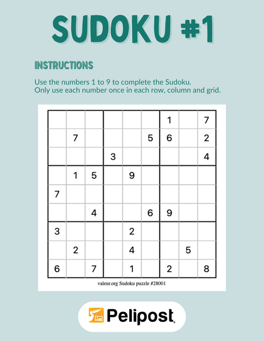 Sudoku #1 | FREE Digital Download