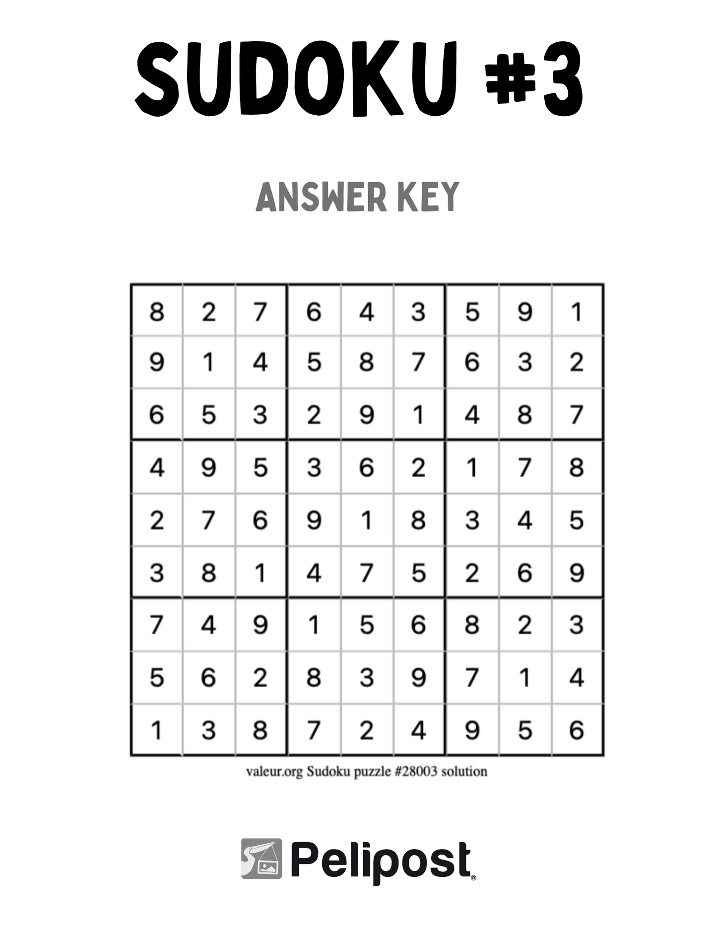 Sudoku #3 | FREE Digital Download