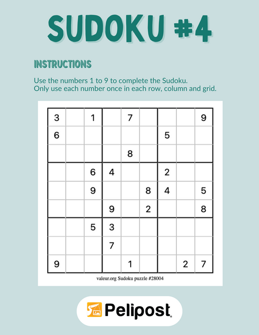 Sudoku #4 | FREE Digital Download
