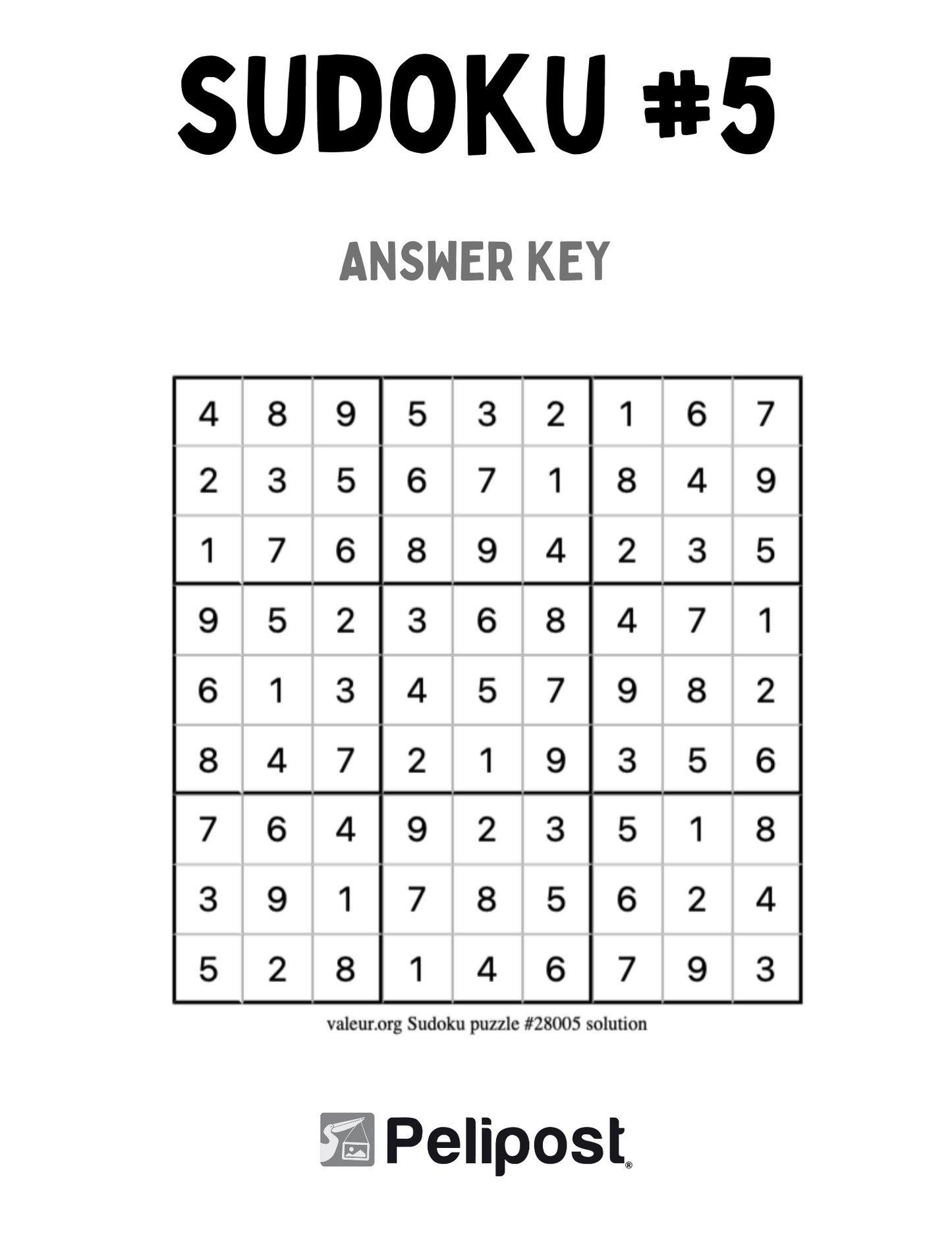 Sudoku #5 | FREE Digital Download