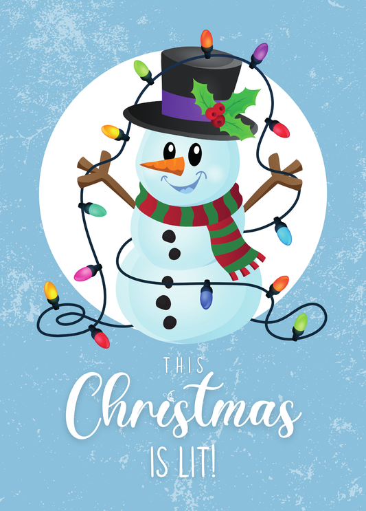 This Christmas is Lit (Snowman) | Christmas Card