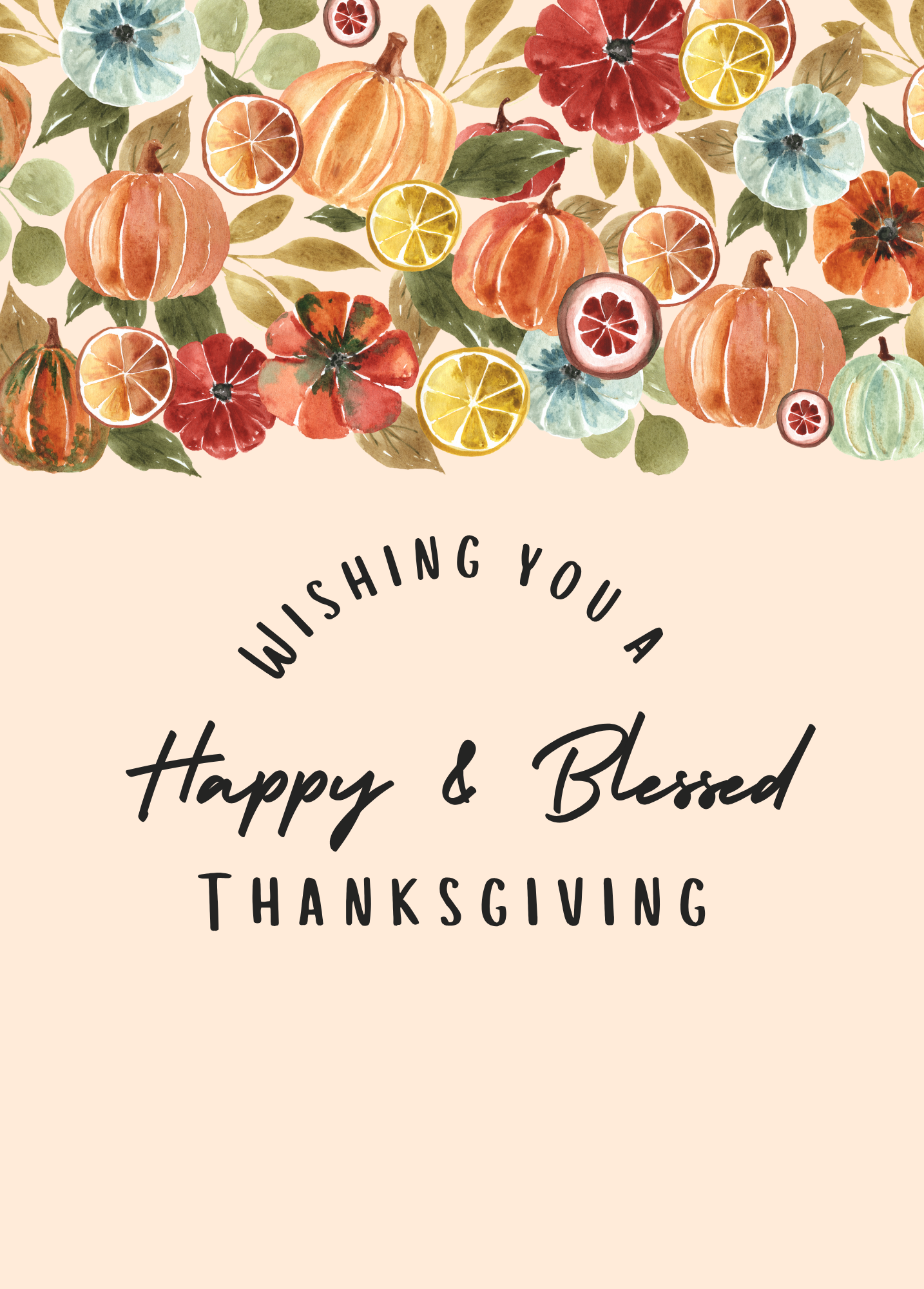 Happy & Blessed | Thanksgiving Card