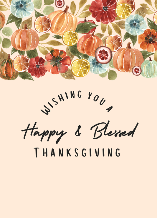 Happy & Blessed | Thanksgiving Card