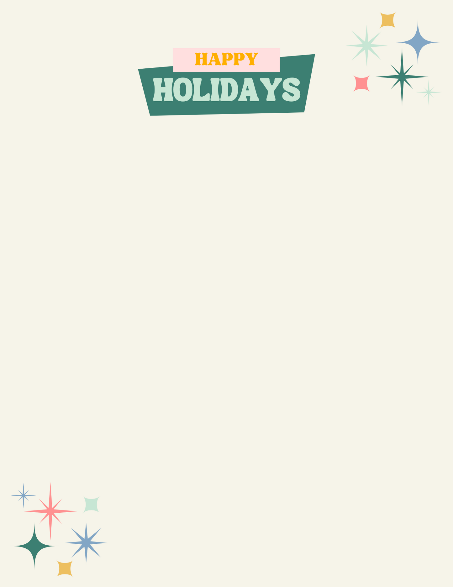 Happy Holidays (Retro) | Letter