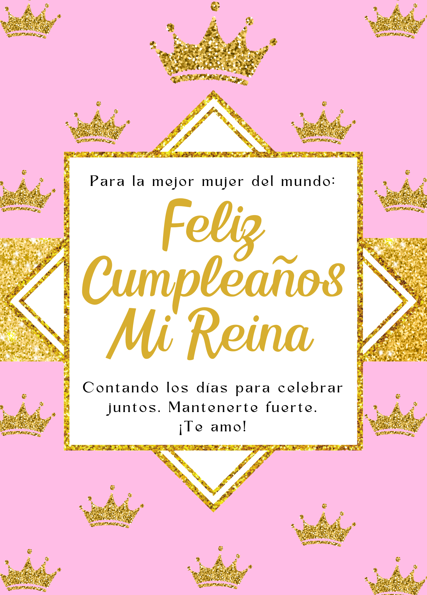 Feliz Cumpleaños Mi Reina | Tarjeta de cumpleaños en español