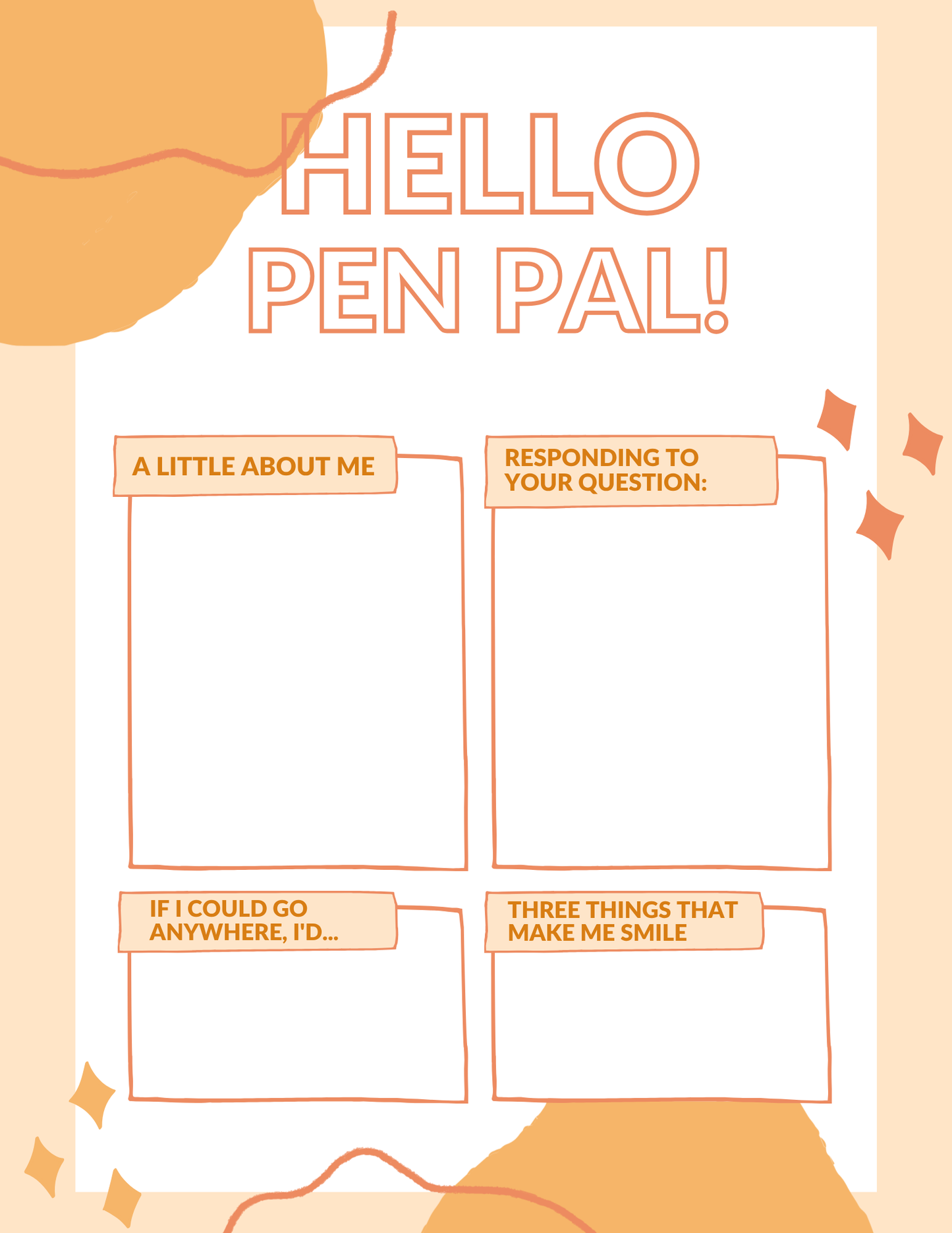 ✨NEW✨ Hello Pen Pal! | Interactive Get-to-Know-You Activity Letter