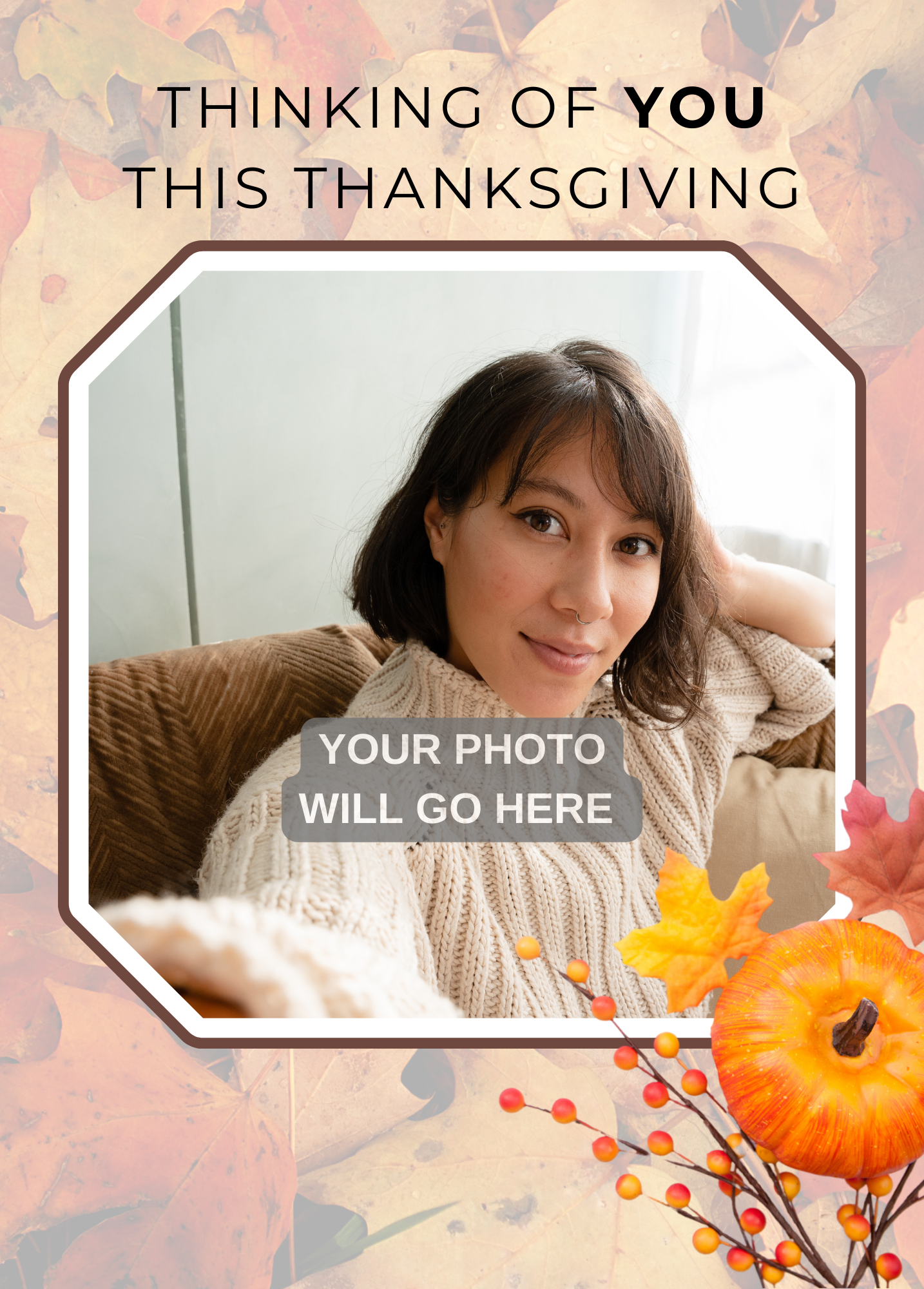 Thinking of You This Thanksgiving Photo Card | Thanksgiving Card