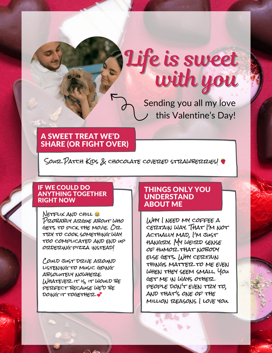 ✨NEW✨ Life is Sweet With You | Valentine's Day Interactive Activity Letter