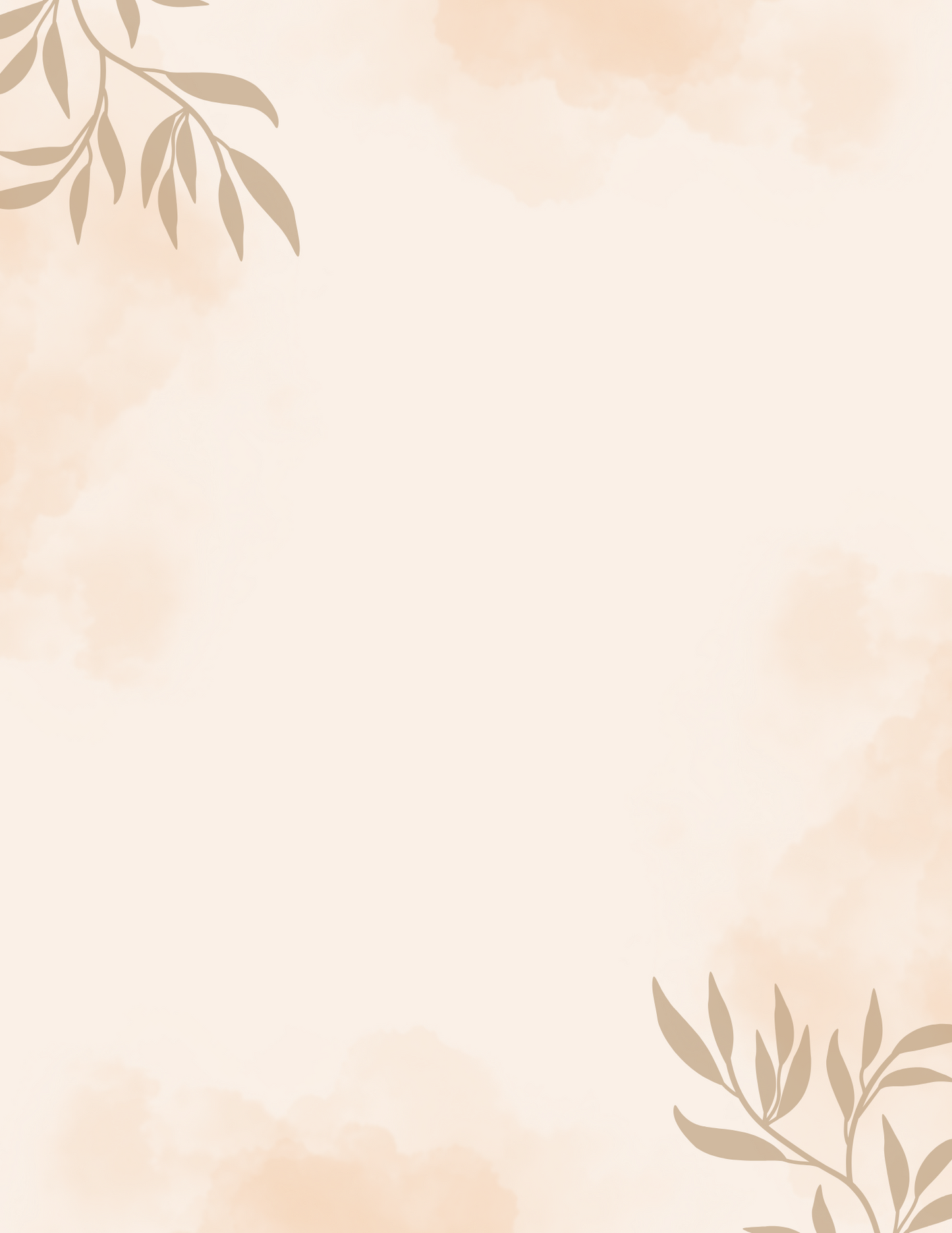 Watercolor Leaves | Letter