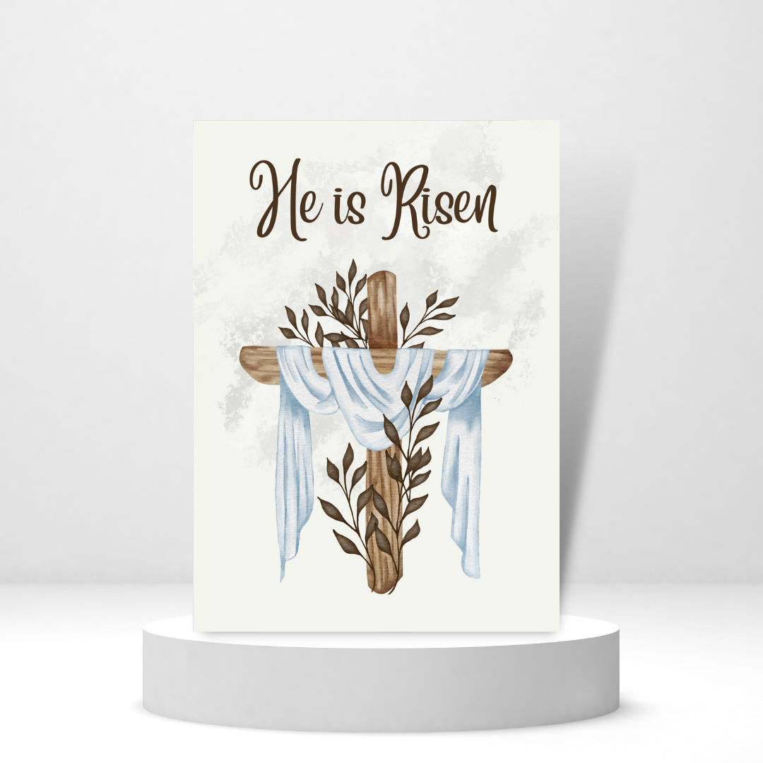He is Risen (Draped Cross) | Easter Cross Card
