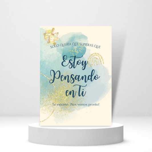 Pensando en Ti (Spanish Greeting Card)- Tonos Azules