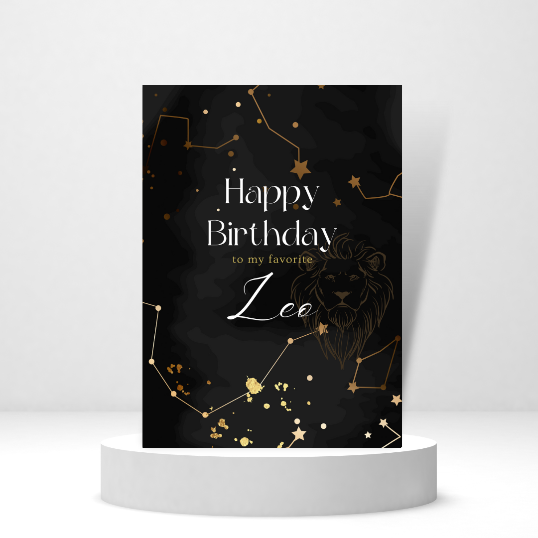 Happy Birthday to My Favorite Leo - Personalized Greeting Card for Someone in Jail or Prison