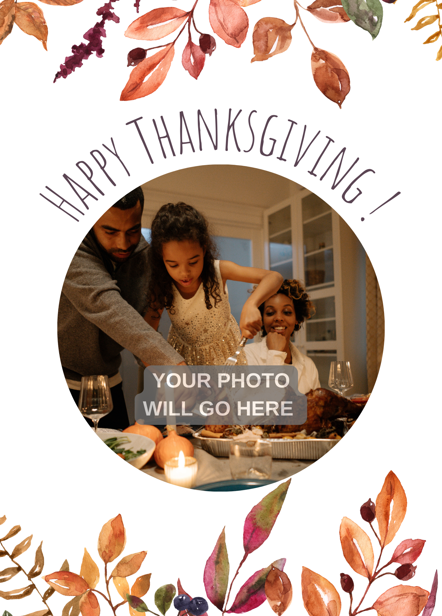 Happy Thanksgiving Photo Card - Personalized Greeting Card for Someone in Jail or Prison