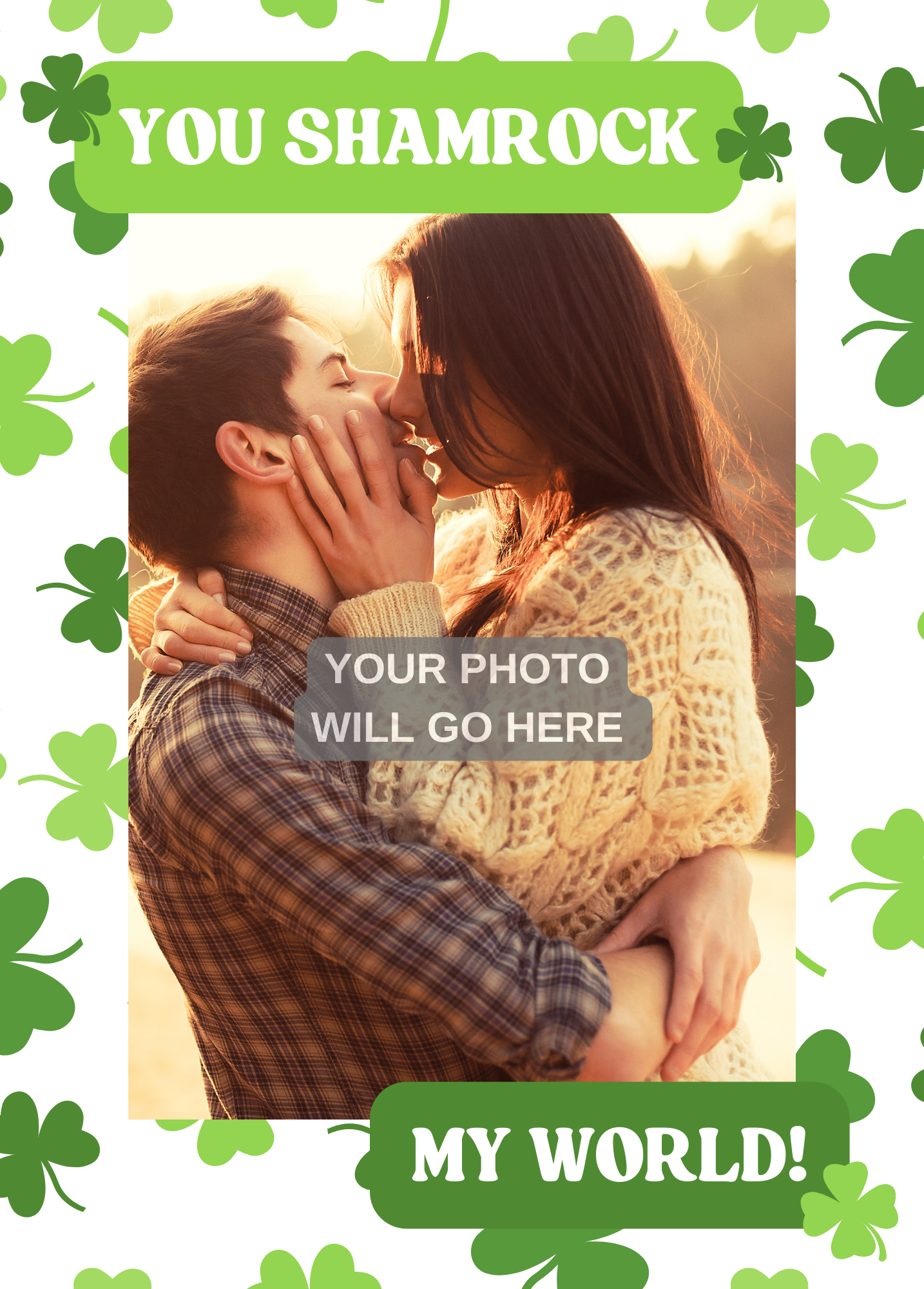 You Shamrock My World Photo Card - Personalized Greeting Card for Someone in Jail or Prison
