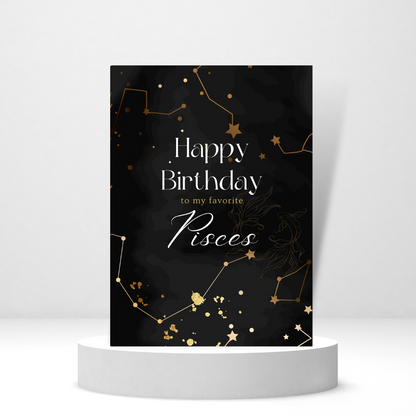 Happy Birthday to My Favorite Pisces - Personalized Greeting Card for Someone in Jail or Prison