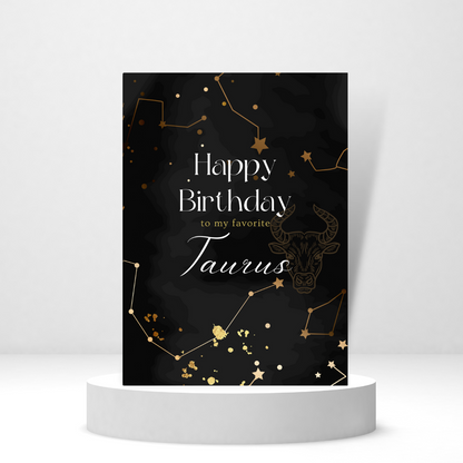 Happy Birthday to My Favorite Taurus - Personalized Greeting Card for Someone in Jail or Prison