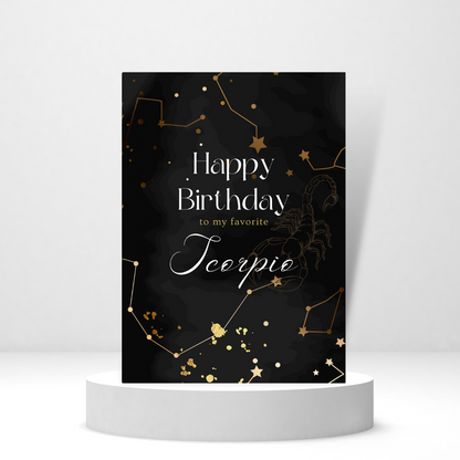 Happy Birthday to My Favorite Scorpio - Personalized Greeting Card for Someone in Jail or Prison