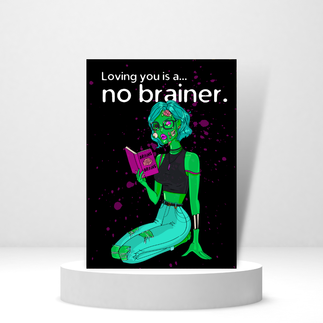 Loving You is a No Brainer - Personalized Greeting Card for Someone in Jail or Prison