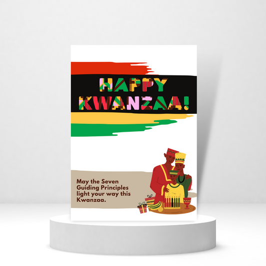 May The Seven Guiding Principles Light Your Way | Kwanzaa Card