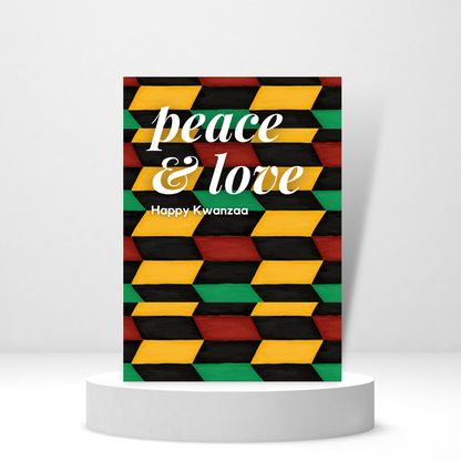 Peace and Love, Happy Kwanzaa - Personalized Greeting Card for Someone in Jail or Prison