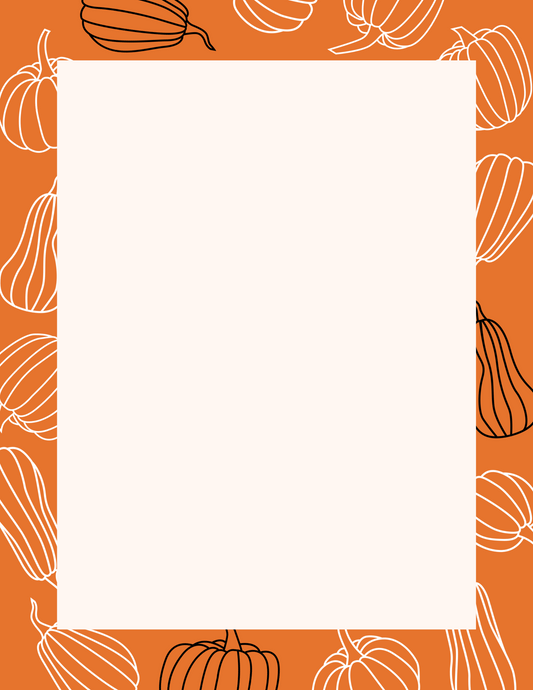 Fall - Letter - Orange Pumpkin Border