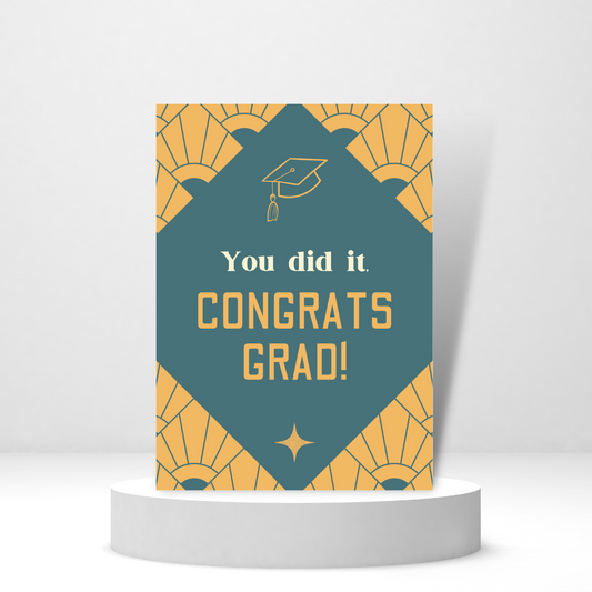 You did it, Congrats Grad! - Personalized Greeting Card for Someone in Jail or Prison