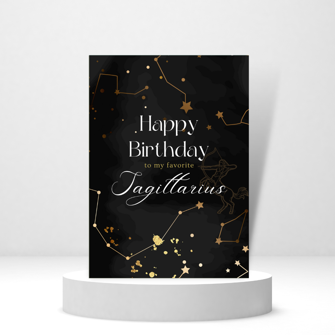 Happy Birthday to My Favorite Sagittarius - Personalized Greeting Card for Someone in Jail or Prison