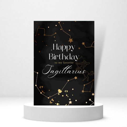 Happy Birthday to My Favorite Sagittarius - Personalized Greeting Card for Someone in Jail or Prison