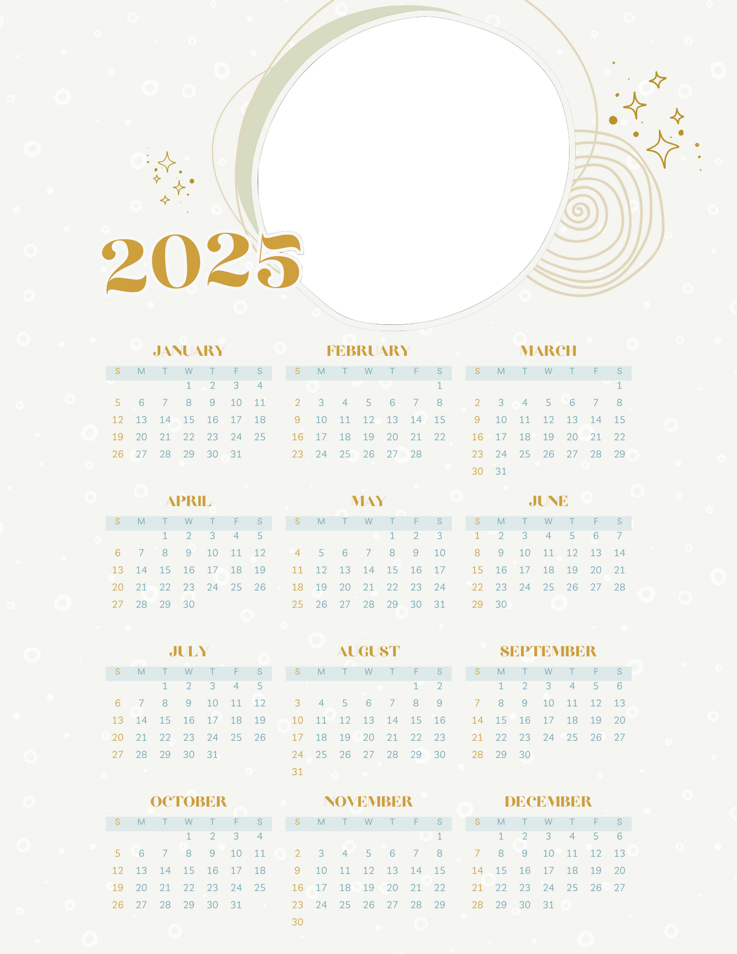 Personalized 2025 Photo Calendar - Beige