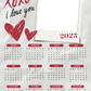 Personalized 2025 Photo Calendar - XOXO I love You