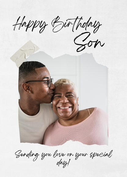 Happy Birthday Son Photo Card - Personalized Greeting Card for Someone in Jail or Prison